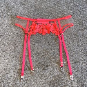 Honey Birdette hot pink garter belt